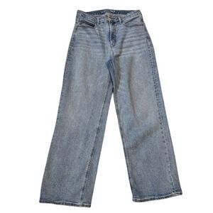 Old Navy Sky-Hi Extra High Rise Wide Leg Jeans Size 12 Light Wash Secret Smooth